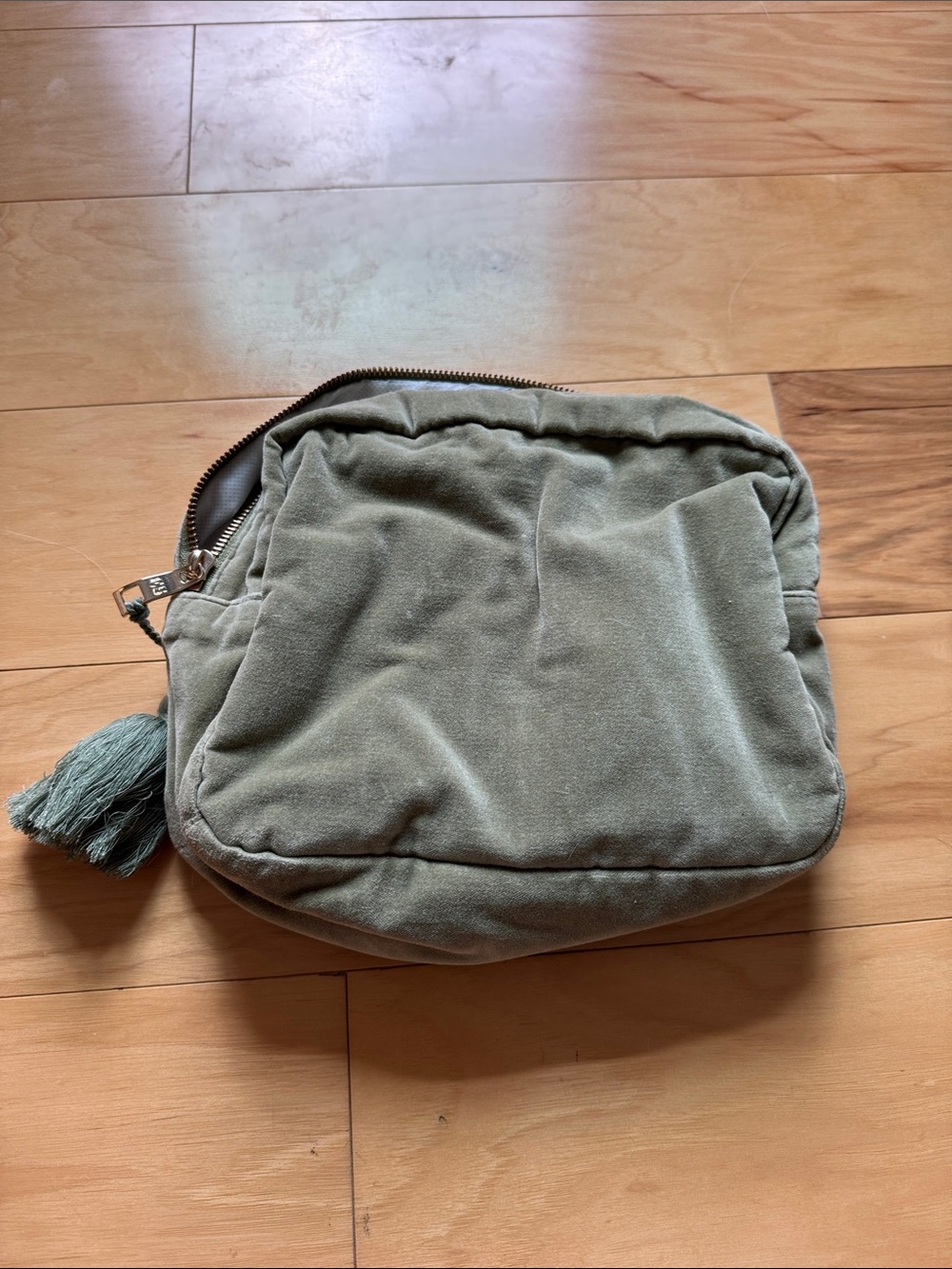 ELIZABETH SCARLETT
Earth Goddess Velvet Wash Bag - Olive - Picture 5 of 10